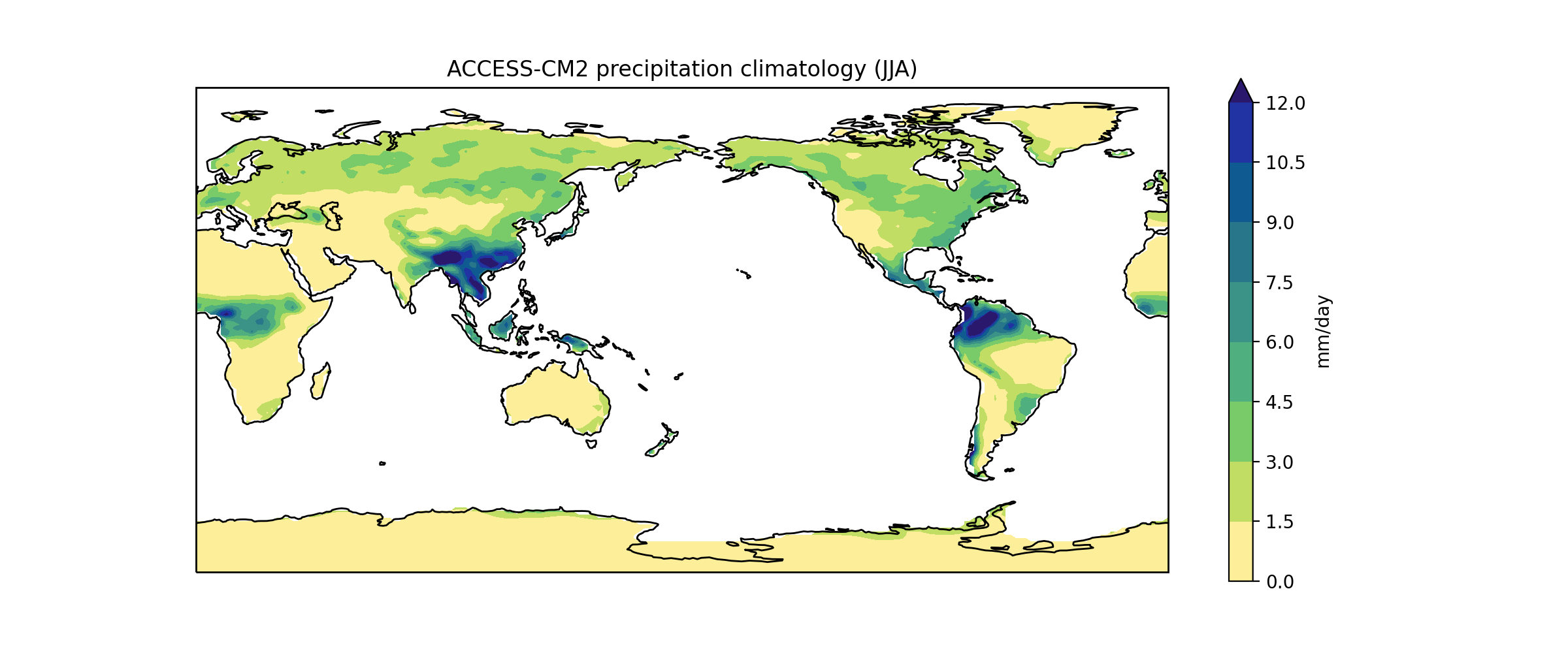 Ocean masked rainfall plot